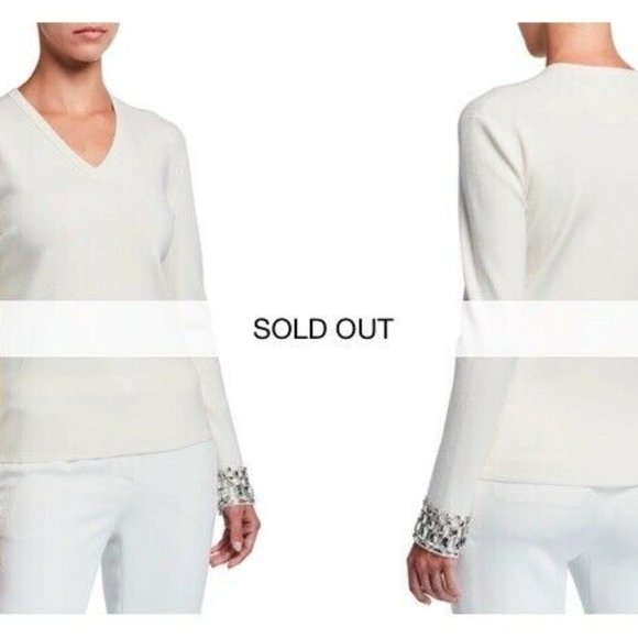 Sindih Rhinestone-Cuff Wool Sweater NWOT Size XL - Picture 3 of 6